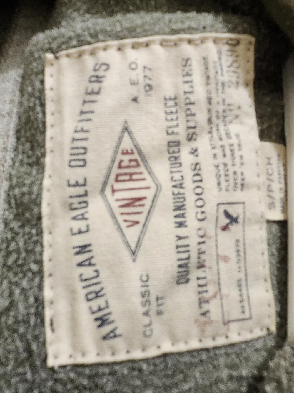 American Eagle Outfitters - Olive Green Men's Hoodie, Vintage - Picture 4 of 6